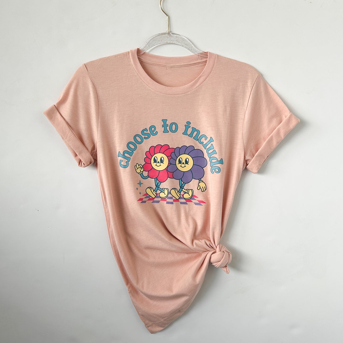Choose to Include – Crew Neck T-Shirt in Peach | Positive Message Tee
