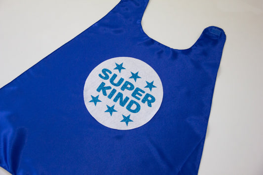BLUE SUPER KIND CAPE - WITH WHITE & SPARKLE BLUE