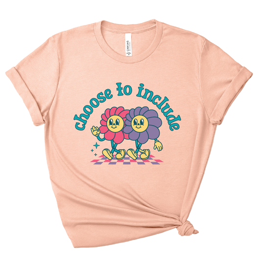 Choose to Include – Crew Neck T-Shirt in Peach | Positive Message Tee