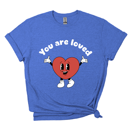 You Are Loved – Heather Royal Crew Neck T-Shirt | Positive Message Tee