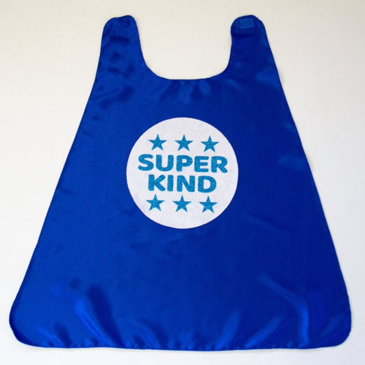 BLUE SUPER KIND CAPE - WITH WHITE & SPARKLE BLUE